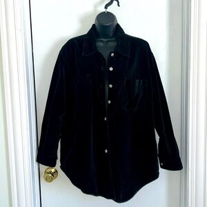 Vintage Black Velour Shirt Men’s Small